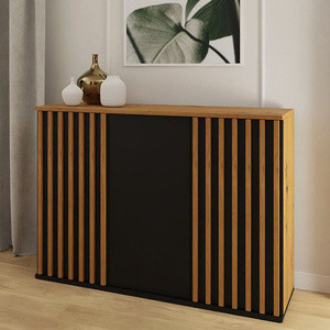 WYPRZEDAŻ Komoda z półkami 120 cm lamele NELGARI