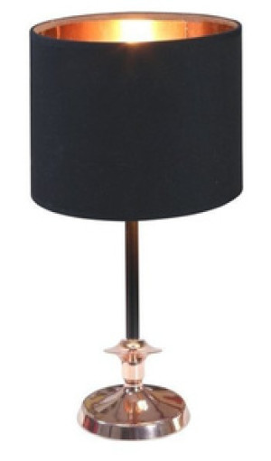 Czarna miedziana lampa stołowa do gabinetu VIOLINO 1xE14 60W
