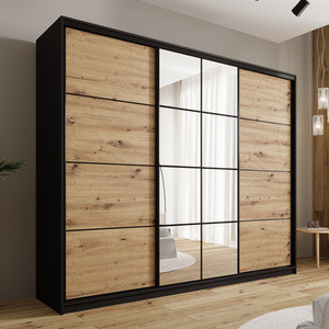 WYPRZEDAŻ Loftowa szafa przesuwna 250 cm z lustrem i półkami EDGE