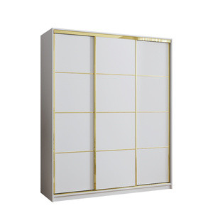 WYPRZEDAŻ Szafa do sypialni 180 cm GOLD NEW biały mat