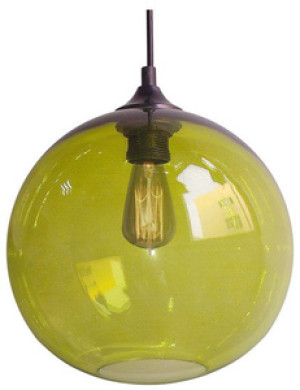 Zielona lampa wisząca kula szklany klosz do sypialni klasyczna