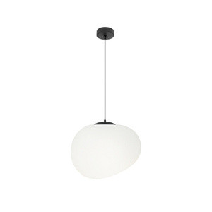 Czarna lampa wisząca sufitowa do salonu STONES 25 cm japandi