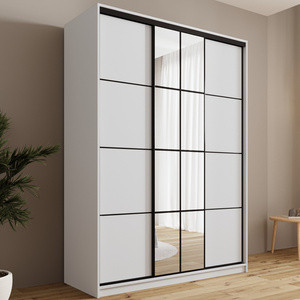 Biała nowoczesna szafa przesuwna z lustrem 150 cm EDGE