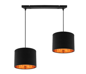 Czarna lampa wisząca sufitowa 2-punktowa do salonu CANDIDA metal