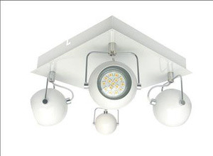 Biały plafon sufitowy LED do salonu Tony 50 cm metal