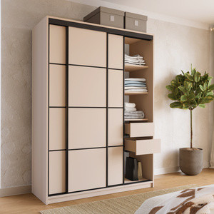 Szafa przesuwna do sypialni 150 cm LOFT beż piaskowy