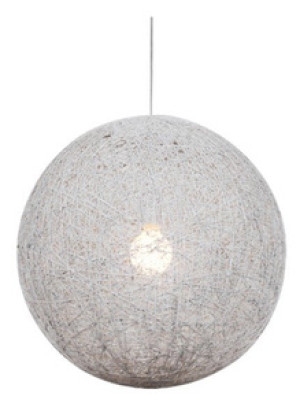 Biała lampa wisząca kula 30 cm do salonu 1xE27 regulowana