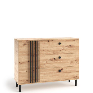 Komoda 120 cm na nóżkach z szufladami do salonu LERON dąb artisan