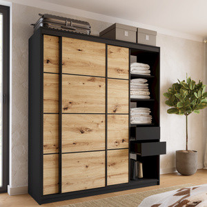 WYPRZEDAŻ Szafa przesuwna 180 cm dąb artisan LOFT