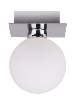 Biało-chromowana lampa sufitowa kula do salonu ODEN metal szkło