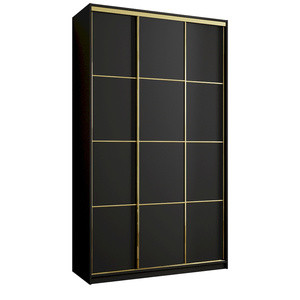 Czarna szafa przesuwna do przedpokoju 150 cm GOLD MAX