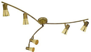 Złota lampa sufitowa listwa 6 punktów światła do salonu ARENA