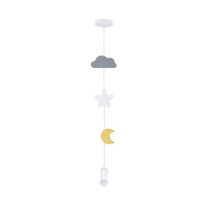 Wielokolorowa lampa wisząca regulowana do pokoju dziecka MOON SC 1xE27 metal MDF