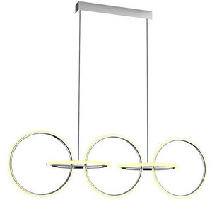 Srebrna lampa wisząca LED 4000K nad stół KOS chrom regulowana