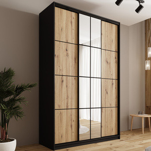 Loftowa szafa przesuwna 150 cm z lustrem i półkami EDGE MAX