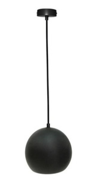 Czarna lampa wisząca do salonu i jadalni FLEN metal-drewno