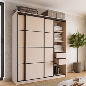 WYPRZEDAŻ Szafa przesuwna do sypialni 180 cm LOFT beż piaskowy