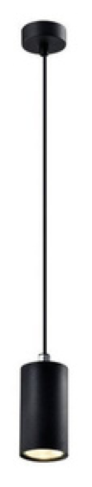 Czarna lampa wisząca metalowa 1 płomienna do salonu TUBO GU10