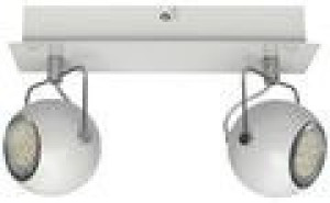 Biała lampa sufitowa listwa 2xGU10 do salonu TONY metal