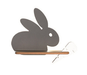 Szary kinkiet z półką LED dla dzieci do pokoju IQ Kids Rabbit MDF