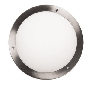 Srebrny plafon sufitowy do łazienki 32 cm AQUILA szkło metal