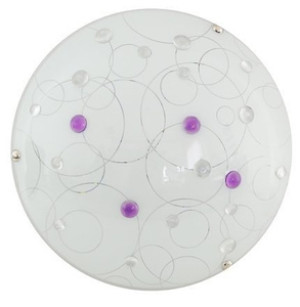 Fioletowy plafon sufitowy LED 30 cm z kryształkami do salonu Astro