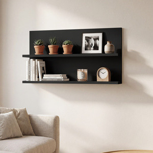 Czarna półka wisząca na książki 80 cm do salonu FIORA