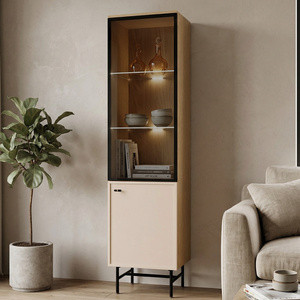 Witryna do salonu 50 cm szklana na nóżkach z szafką EVORIA