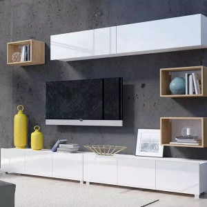 Meble do salonu biały połysk MODERN 31