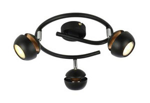 Czarna lampa sufitowa LED 3-punktowa do salonu BONI metal