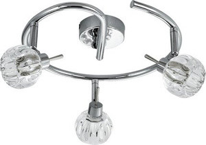 Srebrna lampa sufitowa wisząca spiralna do salonu BOMBOLA 3xG9 metal
