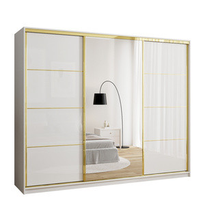WYPRZEDAŻ Szafa przesuwna z lustrem 250 cm GOLD NEW połysk