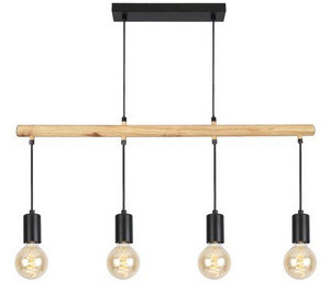 Czarna lampa wisząca regulowana 4-punktowa do salonu IZZY metal