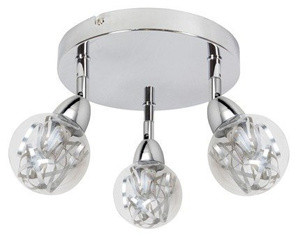Srebrna lampa sufitowa wisząca LED z ciepłym światłem BOLO metal