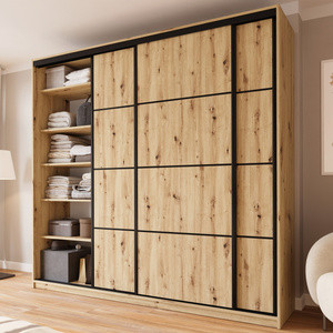 Szafa przesuwna dąb artisan 250 cm do sypialni LARGO PLUS