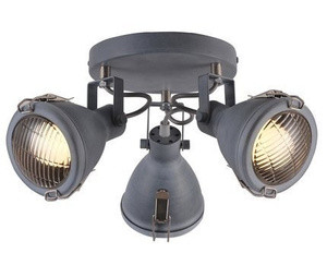 Szara lampa sufitowa loft 3-punktowa metalowa do salonu CRODO