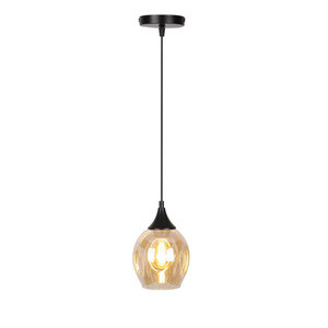 Czarna brązowa lampa wisząca szklana z regulacją wysokości ASPA 1-punktowa