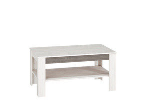 Stolik kawowy z półką do salonu 67x114 cm BLANCO sosna śnieżna