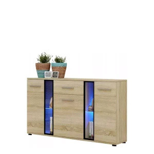 WYPRZEDAŻ Nowoczesna Komoda do salonu 140 cm dąb sonoma CUBE