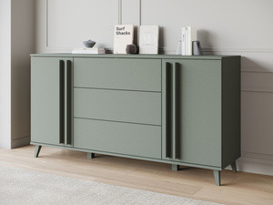 Komoda 150 cm z szufladami do salonu HOMELY mglista zieleń