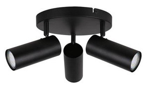 Czarna lampa sufitowa talerz 3-punktowa do salonu COLLY metal