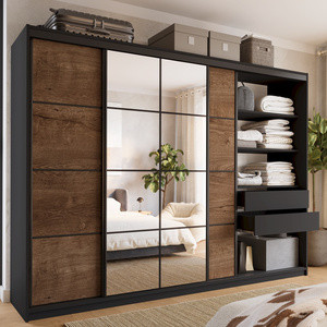 Loftowa szafa przesuwna z lustrem 280 cm do sypialni EDGE