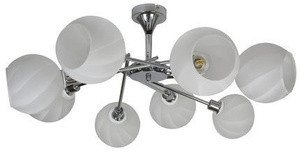Biało-srebrna lampa sufitowa do salonu RAUL metal szkło