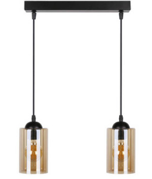 Czarna lampa wisząca sufitowa listwa 2xE27 do salonu BISTRO metal