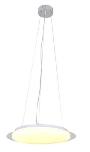 Biała lampa wisząca LED zintegrowana do salonu DANUA regulowana