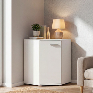 Biała komoda narożna 58 cm z półkami FONDI