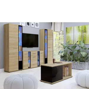 WYPRZEDAŻ Meblościanka do salonu dąb sonoma CUBE XL