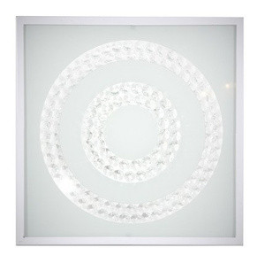 Biały plafon sufitowy LED zintegrowany do salonu LUX podwójny ring