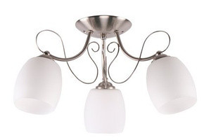 Biała lampa sufitowa wisząca do salonu AMBA szkło metal