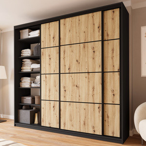 Szafa trzydrzwiowa 250 cm do sypialni dąb artisan LARGO PLUS